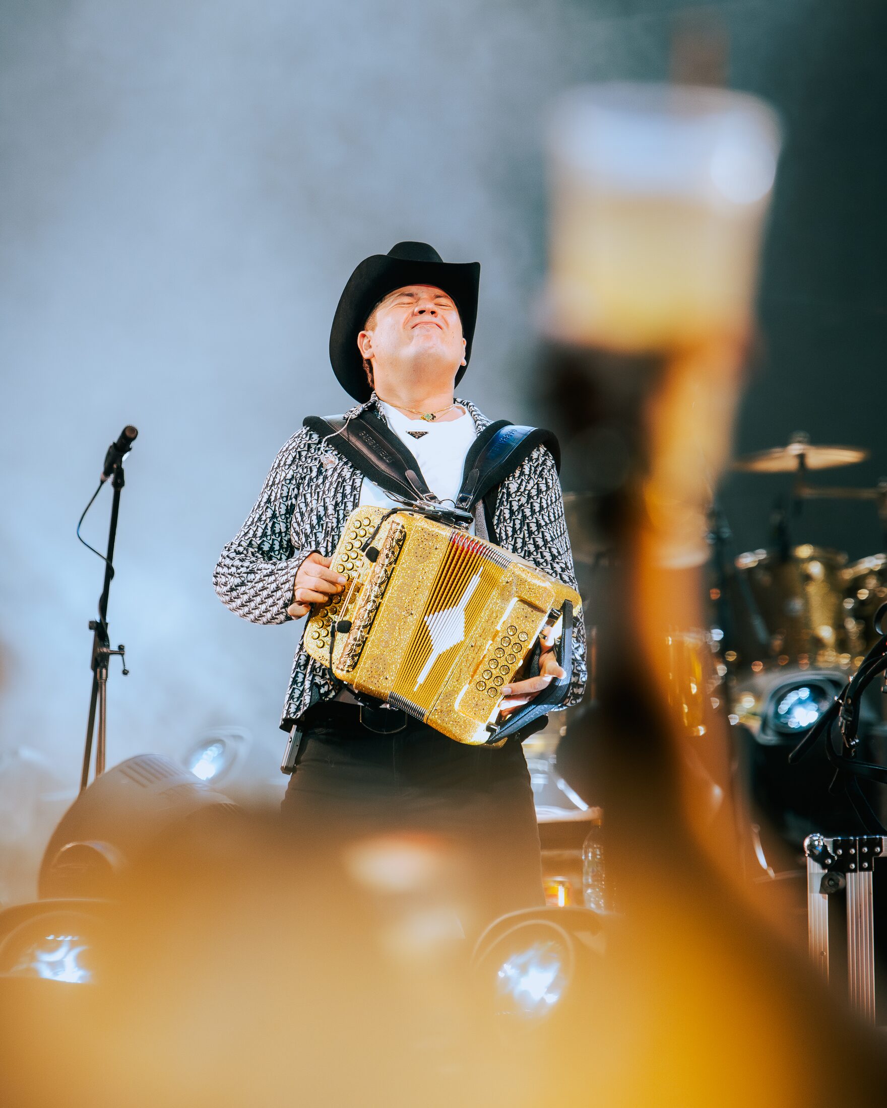 Remmy Valenzuela con el acordeón en concierto